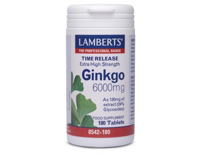 Lamberts Ginkgo Biloba Extract 6000mg, 180 Tablets