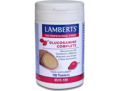 Lamberts Glucosamine Complete Γλυκοσαμίνη, Χονδροϊτίνη, MSM, Κερσετίνη, Τζίντζερ, Rose Hip 120 Ταμπλέτες