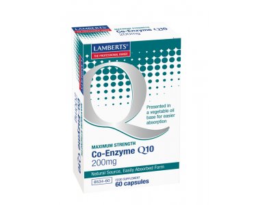 Lamberts Co-Enzyme Q10 200mg Μοναδικές Ευεργετικές Ιδιότητες για την Καρδιά & το Ανοσοποιητικό Σύστημα, 60caps
