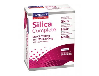 Lamberts Silica Complete, 200mg & MSM 300mg, Skin, Hair & Nails, 60Tabs