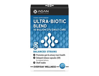 Agan Ultra-Biotic Blend 10 Billion Συμπλήρωμα Διατροφής Προβιοτικών, 15 κάψουλες βραδείας αποδέσμευσης