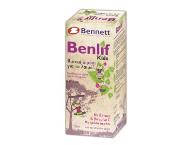 Bennett Benlif Kids Παιδικό Φυτικό Σιρόπι για Βήχα, Καταρροή & Ερεθισμένο Λαιμό - Γεύση Κεράσι, 200ml