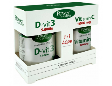 Classics Platinum Range Vitamin D-Vit3 5000iu 60 ταμπλέτες & Vitamin C 1000mg 20 ταμπλέτες