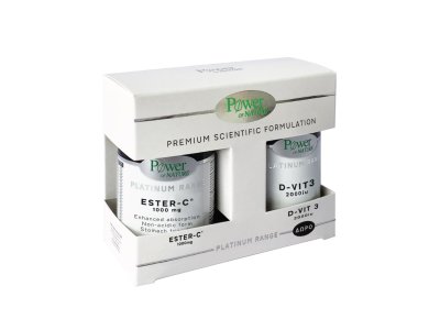 Power Health Promo Pack με Platinum Ester-C 1000mg Βιταμίνη C σε Εστερική Μορφή, 30tabs & Δώρο Βιταμίνη D-Vit3 2000iu, 20tab