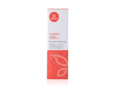 THERAPIS Sunpro Sunscreen Oil Gel SPF50+, Αδιάβροχο Αντηλιακό Προσώπου για Όλους τους Τύπους Δέρματος, 50ml