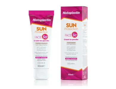 Histoplastin Sun Protection Tinted Face Cream to Powder Medium SPF50 Αντηλιακή Κρέμα Προσώπου με Χρώμα για Καθημερινή Χρήση, 50ml