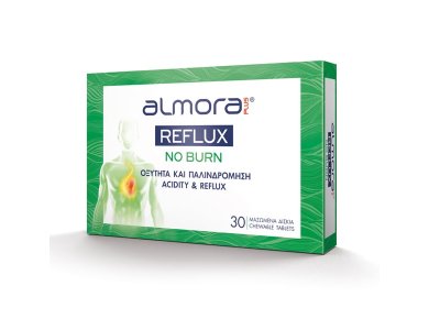 Almora Plus Reflux No Burn Συμπλήρωμα Διατροφής για την Οξύτητα & την Παλινδρόμηση του Γαστροοισοφαγικού Βλεννογόνου, 30 Μασώμενα Δισκία