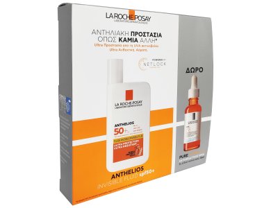 La Roche-Posay Anthelios Fluide Invisible Shaka SPF50+ 50ml & Δώρο Pure Vitamin C10 Αντιοξειδωτικός Ορός 10ml