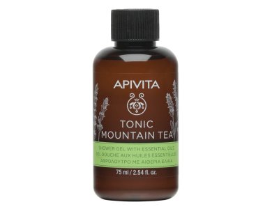 Apivita Tonic Mountain Tea Shower Gel, Αφρόλουτρο με Αιθέρια Έλαια 75ml