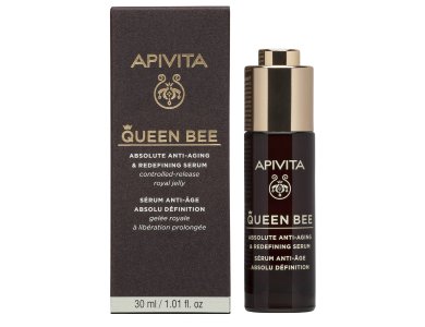 Apivita Queen Bee Absolute Anti-Aging & Redefining Serum, Ορός Απόλυτης Αντιγήρανσης με Βασιλικό Πολτό, 30ml