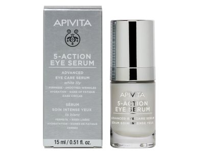 Apivita ? 5-Action Eye Serum, Ορός Εντατικής Φροντίδας για τα Μάτια με Εκχύλισμα Λευκού Κρίνου, 15ml