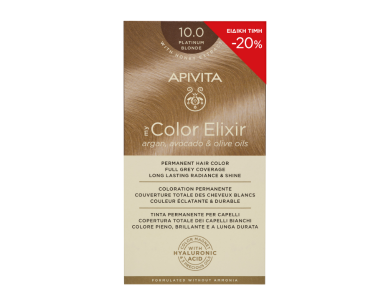 Apivita My Color Elixir Promo -20%, Μόνιμη Βαφή Μαλλιών No 10.0 Κατάξανθο, 50+75ml, 1τμχ