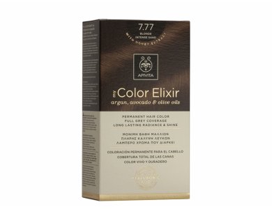 Apivita My Color Elixir Permanent Hair Color, Μόνιμη Βαφή Μαλλιών 7.77 Ξανθό Έντονο Μπεζ, Promo -20%, 1τμχ