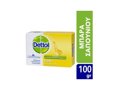 Dettol Soap Fresh, Αντιβακτηριδιακή Μπάρα Σαπουνιού με Άρωμα Φρεσκάδας, 100gr
