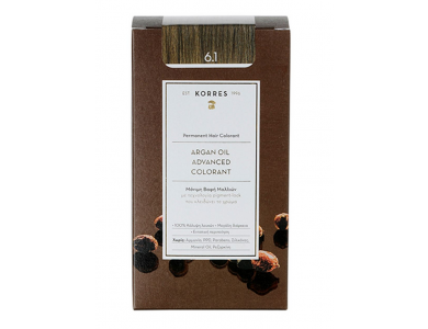 Korres Βαφή ARGAN OIL Advanced Colorant 6.1 Ξανθό Σκούρο Σαντρέ