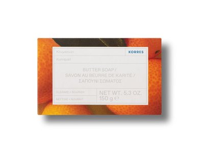Korres Kumquat Butter Soap, Σαπούνι Σώματος με Βούτυρο Καριτέ και Κουμκουάτ, 150gr
