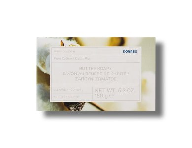 Korres Pure Cotton Butter Soap, Σαπούνι Σώματος με Βούτυρο Καριτέ και Αγνό Βαμβάκι, 150gr
