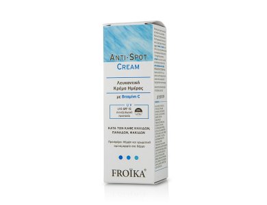 FROIKA Anti-Spot Whitening Day Cream SPF15, Κρέμα Ημέρας με Αντηλιακή Προστασία Κατά των Κηλίδων και των Δυσχρωμιών, 30ml