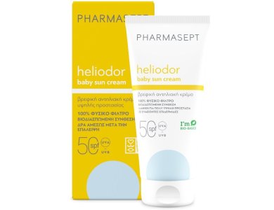 Pharmasept Heliodor Baby Sun Cream Spf50, Παιδική Αντηλιακή Κρέμα Προσώπου & Σώματος Υψηλής Προστασίας, 100ml