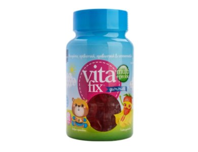 INTERMED Vitafix Multi+  Probio Gummies Strawberry, 9 Βιταμίνες, Ιχνοστοιχεία, Πρεβιοτικά &ι Προβιοτικά, 60τμχ
