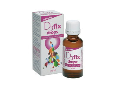 Intermed D3 Fix Drops Oral Solution Drops 200IU,  Συμπλήρωμα Διατροφής Βιταμίνης D3 σε Σταγόνες, 30ml