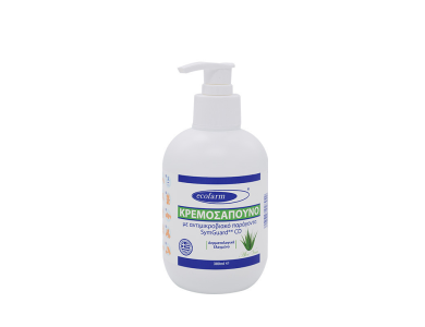 Ecofarm Cleansing Liquid Soap with Antimicrobial Agent Aloe Vera, Κρεμοσάπουνο Χεριών με αντιμικροβιακό παράγοντα SymGuard CD, 300ml