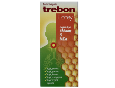 Uni-Pharma Trebon, Φυσικό Σιρόπι με Εκχύλισμα Αλθαίας & Μέλι για τον Βήχα & τον Πονόλαιμο, 100ml