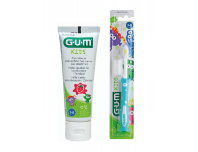 GUM Promo Kids Touthbrush Light Blue 3-6 Years & Kids Toothpaste Strawberry 50ml, 2τμχ