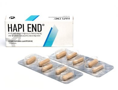 Hapi End Food Supplement, Φυτικό συμπλήρωμα διατροφής σε κάψουλες για τη σεξουαλική τόνωση των ανδρών, 10caps