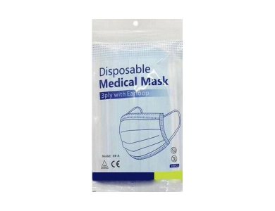 Disposable Medical mask 3ply with Earloop, 10 τμχ