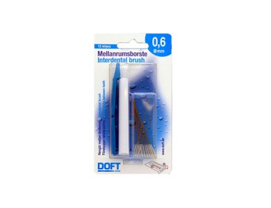 Doft Interdentals, Τα πρώτα σουηδικά μεσοδόντια βουρτσάκια,  0.6 12τμχ Γαλάζιο