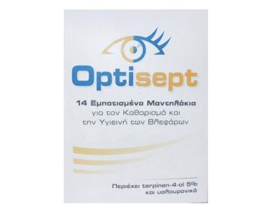 Optisept Eyelid Pads Εμποτισμένα Μαντηλάκια για την Υγιεινή των Βλεφάρων, 14τεμ