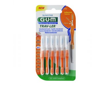 Gum Trav-ler Interdental Brush (1412), Μεσοδόντια Βουρτσάκια 0,9mm Πορτοκαλί, 6τμχ