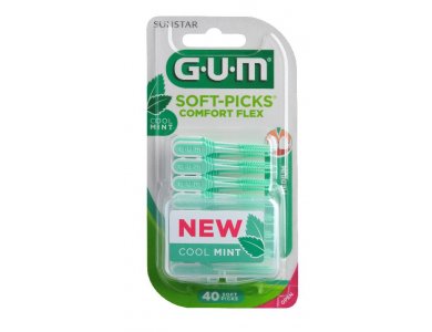 Gum Soft Picks Comfort Flex Cool Mint (670) Medium, Οδοντιατρικές Οδοντογλυφίδες, 40τμχ