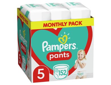 Pampers Pants No.5 Monthly Pack (12-17kg), Βρεφικές Πάνες Βρακάκι, 152τμχ