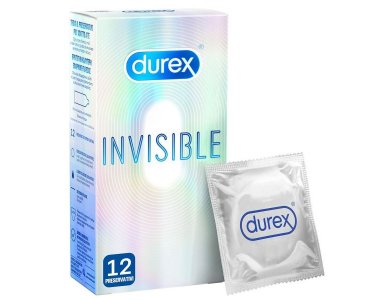 Durex Condoms Invisible Extra Thin Extra Sensitive Προφυλακτικά Έξτρα Λεπτά για Έξτρα Ευαισθησία, 12τμχ