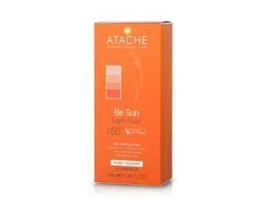 Atache Be Sun Light Fluid SPF50+ Αντηλιακή Κρέμα Προσώπου Πολύ Υψηλής Προστασίας, με Χρώμα, για Κανονική/Μεικτή Επιδερμίδα, 50ml