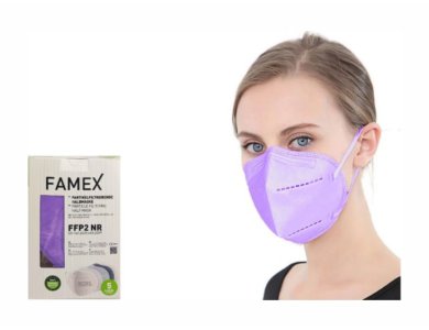 Famex Particle Filtering Half NR Purple, Μάσκες Προστασίας FFP2 σε Μωβ Χρώμα, 10τμχ