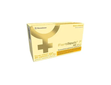 Fertilovit F 35 plus, Συμπλήρωμα Διατροφής για Γυναίκες 35 Ετών+ για Ορμονική Ισορροπία, Γονιμότητα & Καλύτερη Ποιότητα Ωαρίων, 90caps