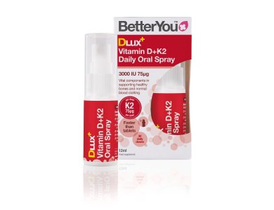 BetterYou Dlux + Vitamin D3+K2 Daily Oral Spray, 100 ψεκασμοί, 3000 IU (75μg)/3 ψεκασμούς, 12ml